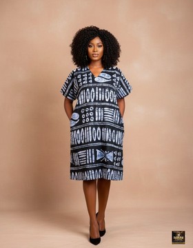 Nike Black Tribal Print Ankara Dress