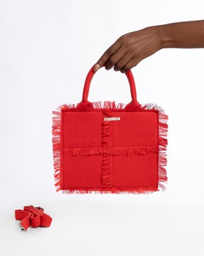 Sac à mains à franges rouge
