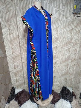 Royal Blue African Kimono and Palazzo Pants, Ankara Wide Leg Trouser Outfit, Women's Matching Set