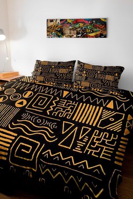 {Black}African Print Comforter Sets Duvet and Pillow Covers (MORE SIZES AVAILABLE)