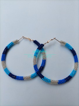 Oceanic themed beaded hoop earrings, bohemian earrings,african earrings,Maasai tribal earrings,
