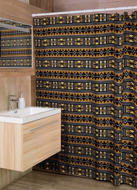 Cultural Unique Bath Mat White and Black Bathroom Rug (LARGER SIZES AVAILABLE)