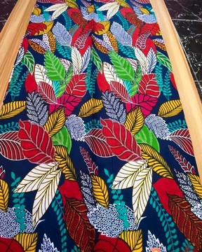 African waw fabrics pure cotton 6 yards "leaves of life"