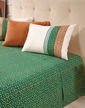 Djéliya Green Sheet Set 100% Cotton 60 threads/cm2 240*300cm