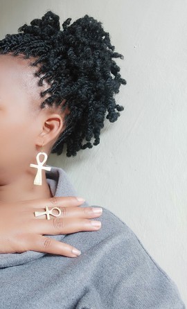 Brass earrings, brass ring, afrika jewelries