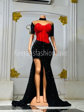 Long embellished sequin prom dress, formal graduation dress, evening gowns