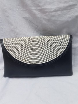Beaded purse/ leather clutch bag