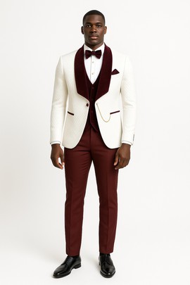 Ivory three pieace men's suit Tuxedo