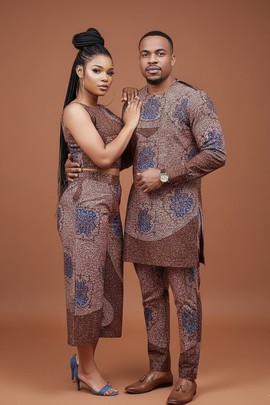 Ensemble assorti à imprimé pour couple