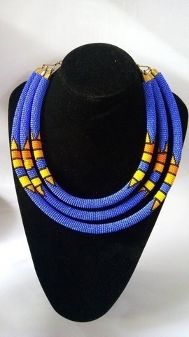African beaded necklace, Beaded jewelry for women, Christmas gift for mom, Zulu beaded necklace