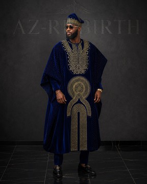 Ensemble agbada en tissu stoning