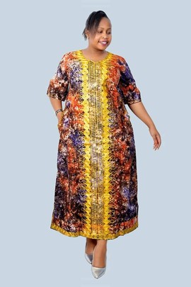chinese dress ladies Keke African Print Wrap Midi Dress