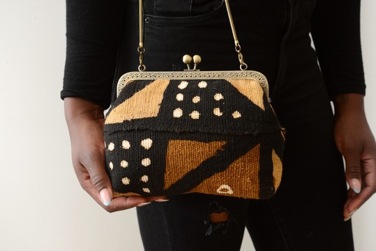 Vintage Bogolan Brown handbag