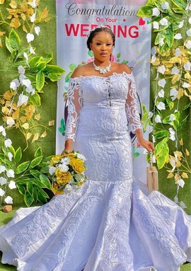 Robe de mariée à panneaux blancs, robe de mariée sirène, robe de mariée blanche