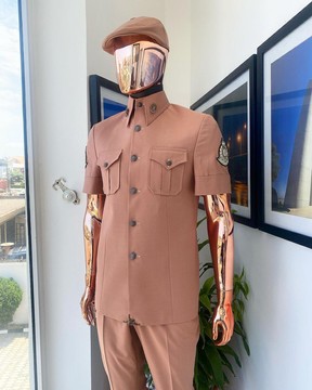 The vintage “Havana” Fawn Beige French safari suit