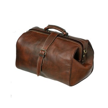 Handmade genuine leather travel bag with shoe compartment - Large weekend bag