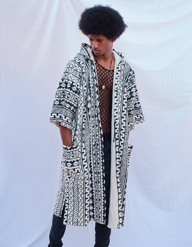 Bird Hill Hooded Bogolan Cloak (Pre-Order)