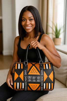African Handbag Ethnic Mud Cloth Pattern