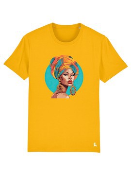 T-shirt femme ouest-africaine "Sanfa" jaune