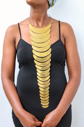 African Brass necklace, Choker Necklace, Pendant Brass necklace, Christmas gift for her, Moms gift