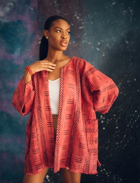 Pink Matter Bogolan Cloak (Pre-Order)