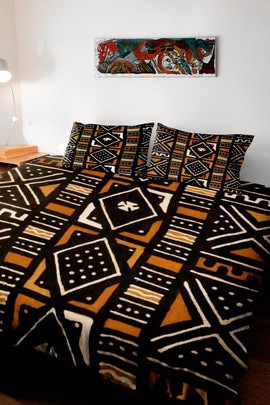 {Black}Bogolanfini African Inspired Bedding Duvet and Pillow Covers (MORE SIZES AVAILABLE)