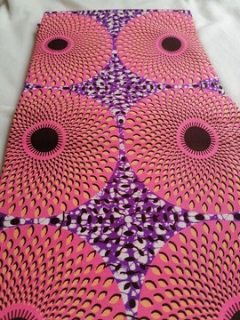 Tissus Wax Ankara 6 yards pur coton " la cible rose"