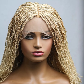 Full lace wig, 16 pouces sisterlocs, blonde