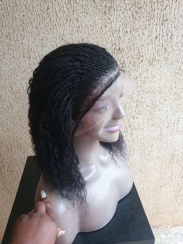 400 grams Human hair goddess  braids Full lace wig,14 inches