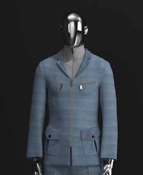 skyblue-offwhite tweed safari suit.........................best seller