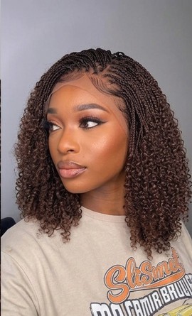 Skinny Braids Bob Wig, Full Lace Wig for Black Women