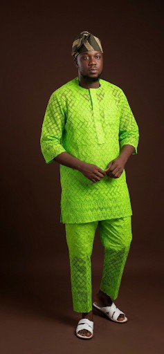 Lime Green Senator Lace 3-Piece Set — Shirt, Trousers &amp; Fila Cap