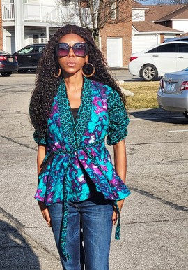 Exquisite African Woman Wrap Top for Special occasions/Work/Weddings/Plus Size