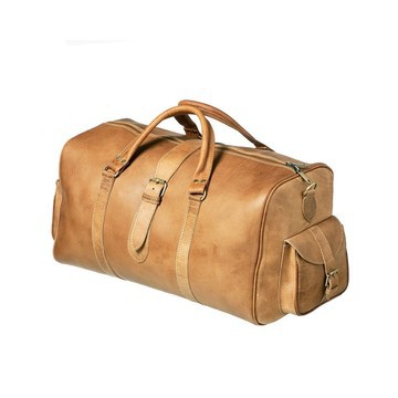 Handmade genuine leather travel bag with shoe compartment - Large weekend bag
