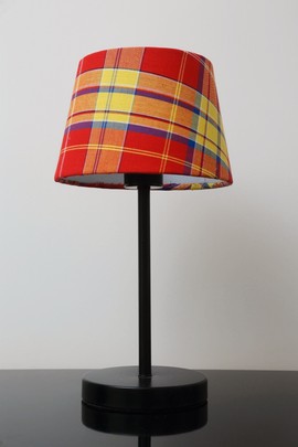 Lampshade Madras Red Small Handmade