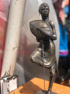 Maasai warrior bronze sculpture