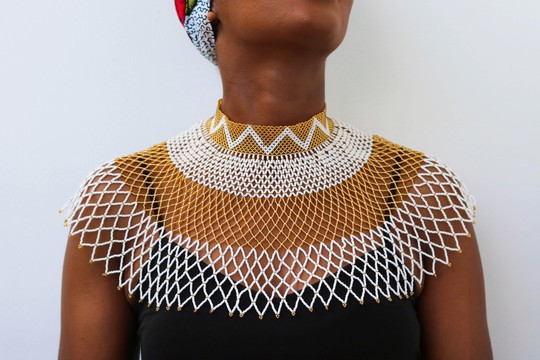 Collier de mariage africain, collier châle perlé, collier zoulou, cadeau pour elle, cadeau de demoiselle d'honneur