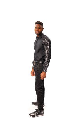 Black and Silver Snake Skin Shirt, African Men Shirt, African Mens Clothing