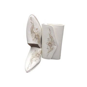 Ensemble de babouche et portefeuille pour femme fait main