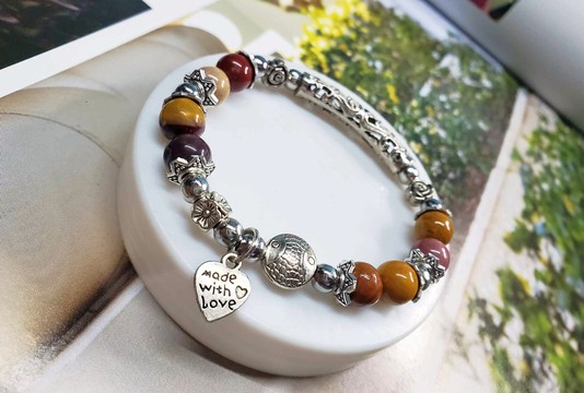 Mokaïte Jasper Bracelet / natural stone / Madagascar