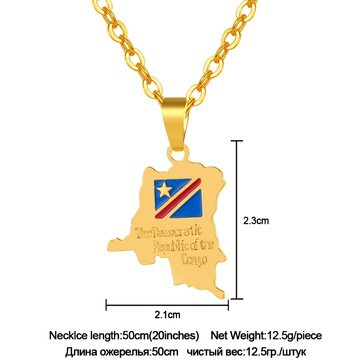 Democratic republic of Congo map necklace