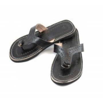 Grande Vente! Tongs été en cuir véritable unisexe avec motifs gravés à main