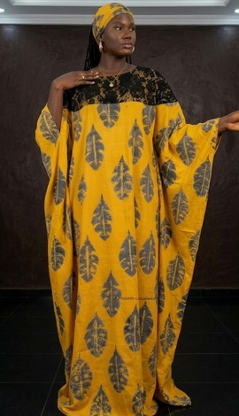 Boubou en batik avec foulard