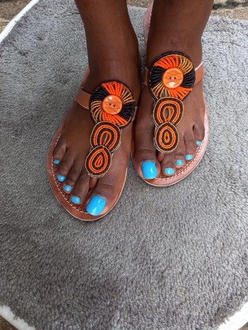 Leather sandals/ Beaded sandals/ Masai sandals/ African sandals/ summer sandals