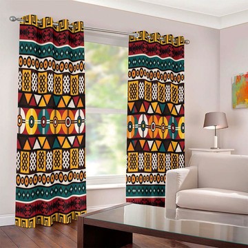 African Mud Cloth Curtains Blackout Grommet (Two-Piece)(LARGER SIZES AVAILABLE)