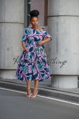 NNENNA PURPLE ASYMMETRIC DRESS