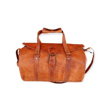 Handmade genuine leather travel bag with shoe compartment - Large weekend bag