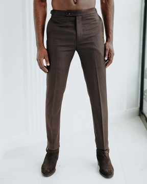 A Hickory brown and black check, nobility, tapered cut pant