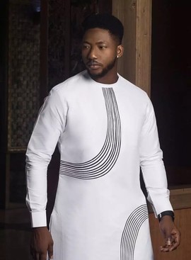 2 pièces, costume traditionnel africain pour hommes avec un pantalon assorti