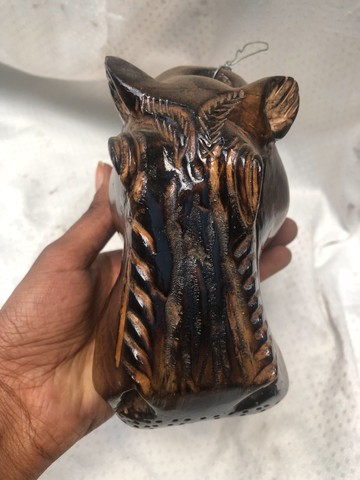 Wooden hippo head curving/ wall hanging hippo sculpture/ home deco/ office decor